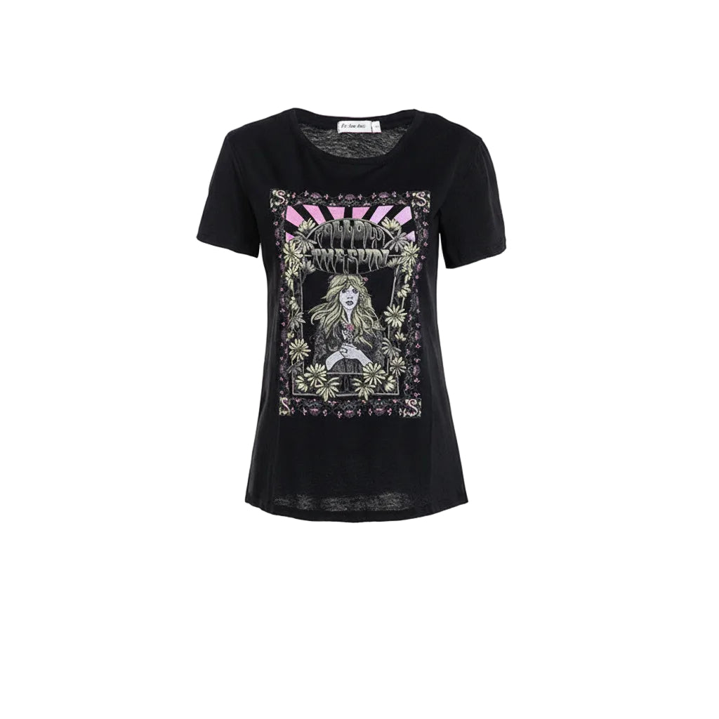 Leichtes T Shirt mit Retro Print und angenehmem Material