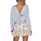 Damen Rock mit Falten und Blumenprint
