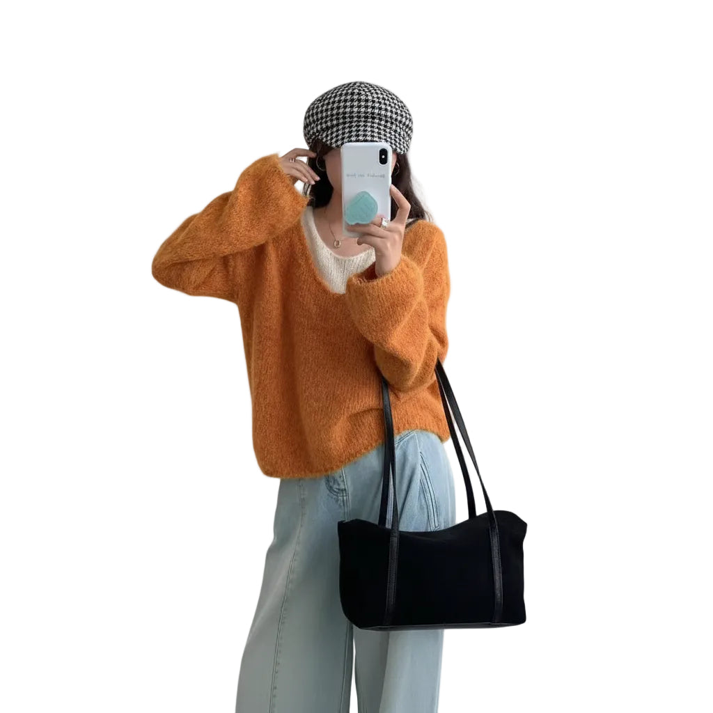 Damen Sweater im zweilagigen Look mit lockerem Schnitt
