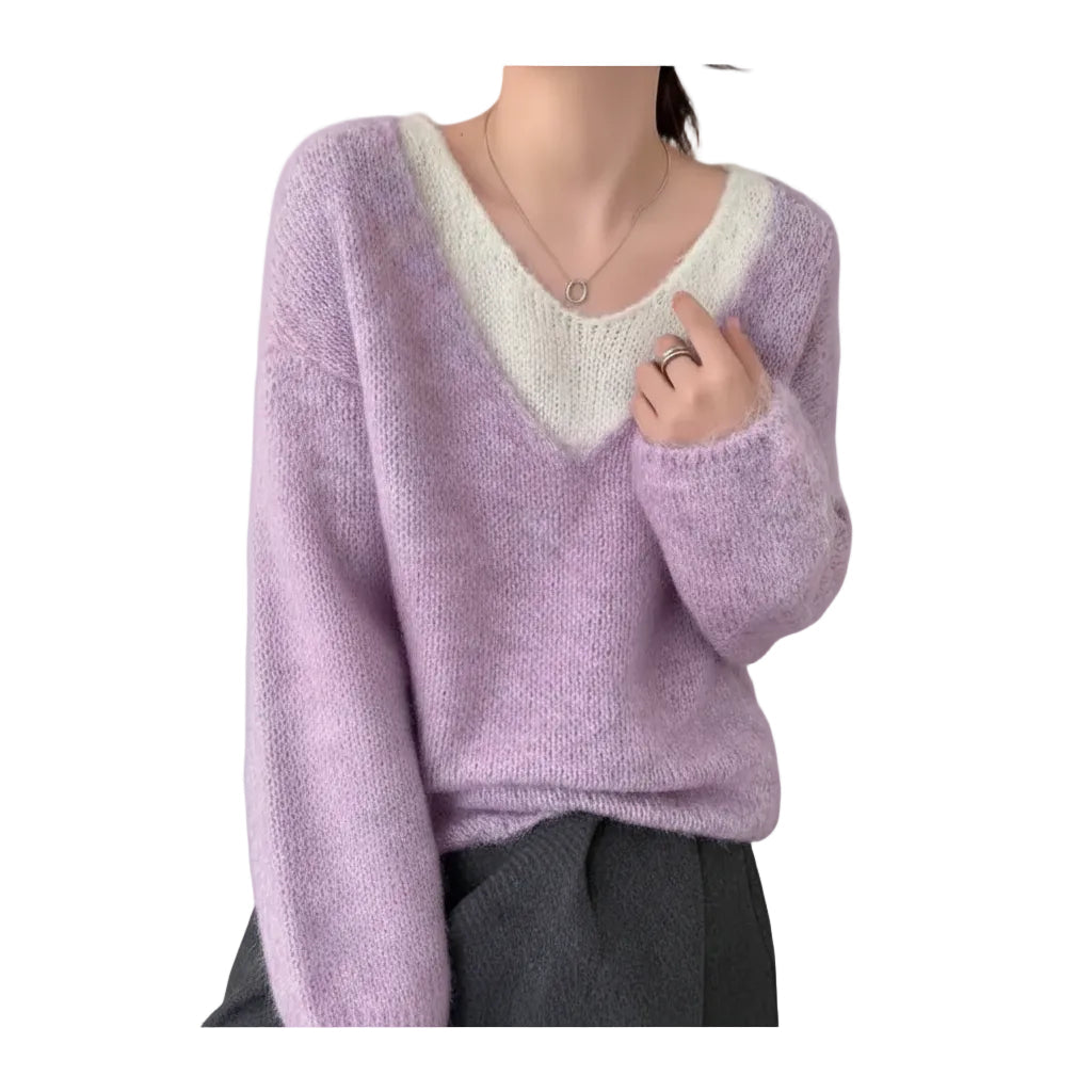 Freizeit Sweater mit zweilagiger Optik