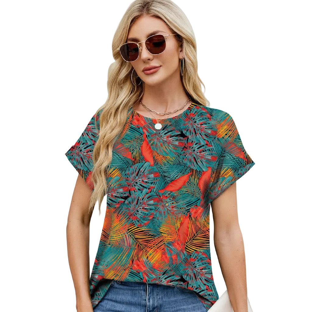 Damen T Shirt mit lockerem Schnitt und Print Muster