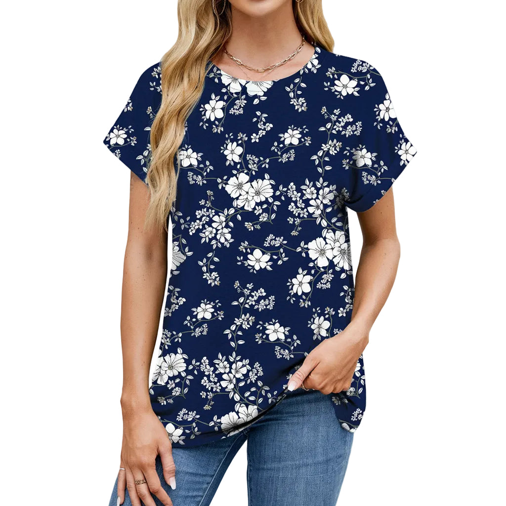 Freizeit T Shirt mit Print und bequemer Form